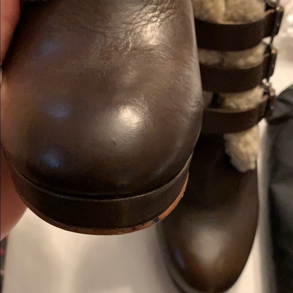 NEW See by Chloe brown bootie shearling trim - Picture 12 of 16